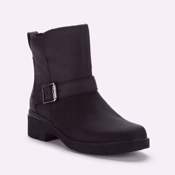 Women's Graceyn Waterproof Leather Biker Boots - Picture 2 of 4